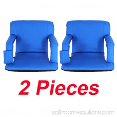 Zeny 2 Pieces Blue Wide Stadium Seat Chair Bleachers Benches - 5 Reclining Positions